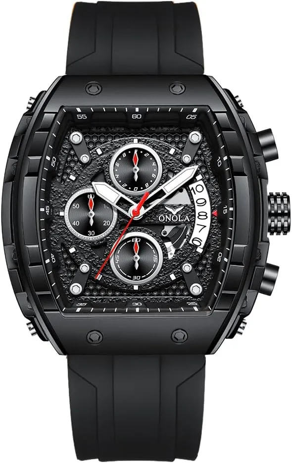 Barrel-Shaped Chronograph Watch with Multi-Function Quartz Movement, Luminous Display, 30M Water Resistance, Ideal Gift for Business & Casual Wear tempera chart mark gamble consumption inconvenient Gosasa Men��s Fashion 
