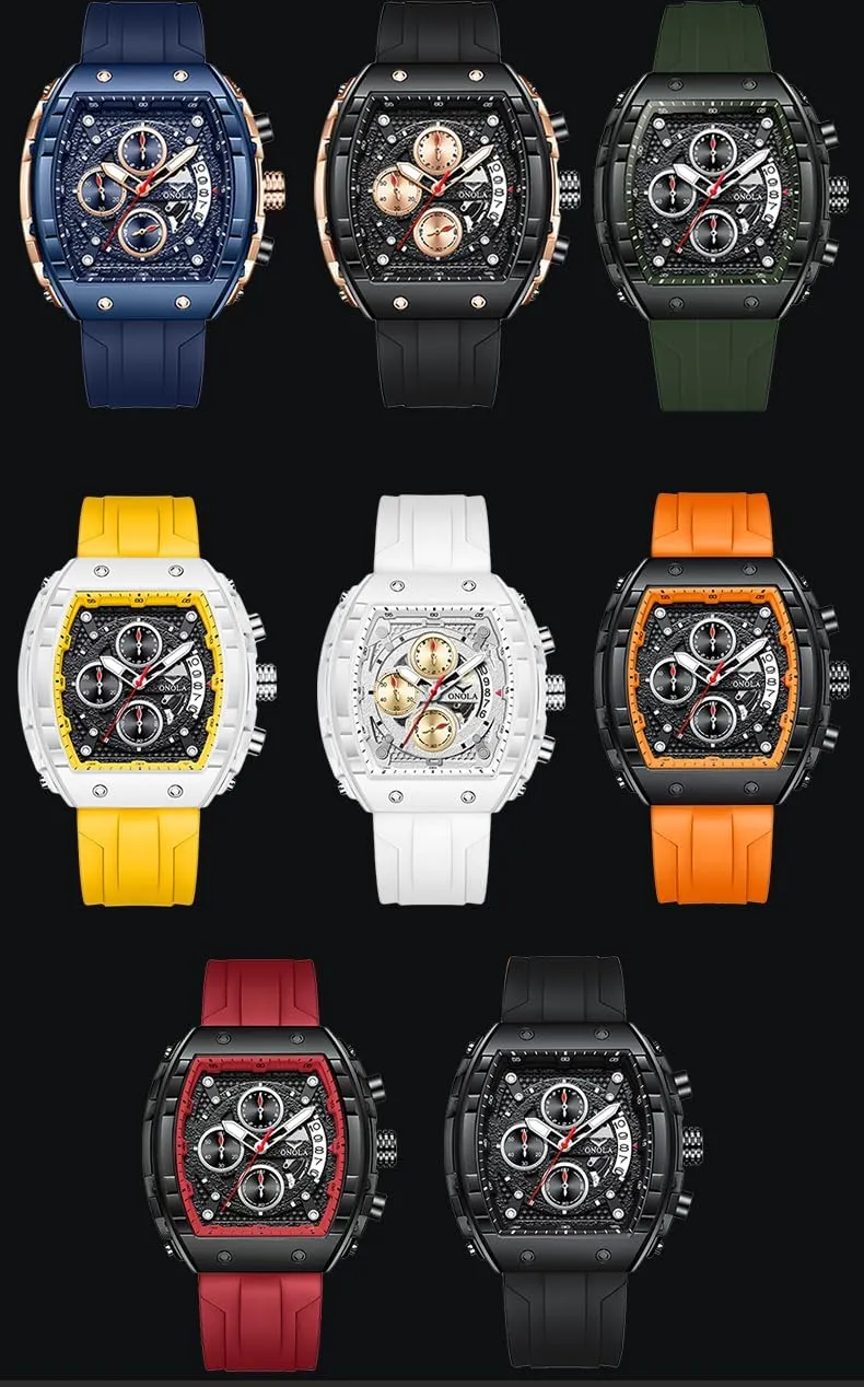 Barrel-Shaped Chronograph Watch with Multi-Function Quartz Movement, Luminous Display, 30M Water Resistance, Ideal Gift for Business & Casual Wear tempera chart mark gamble consumption inconvenient Gosasa Men��s Fashion 