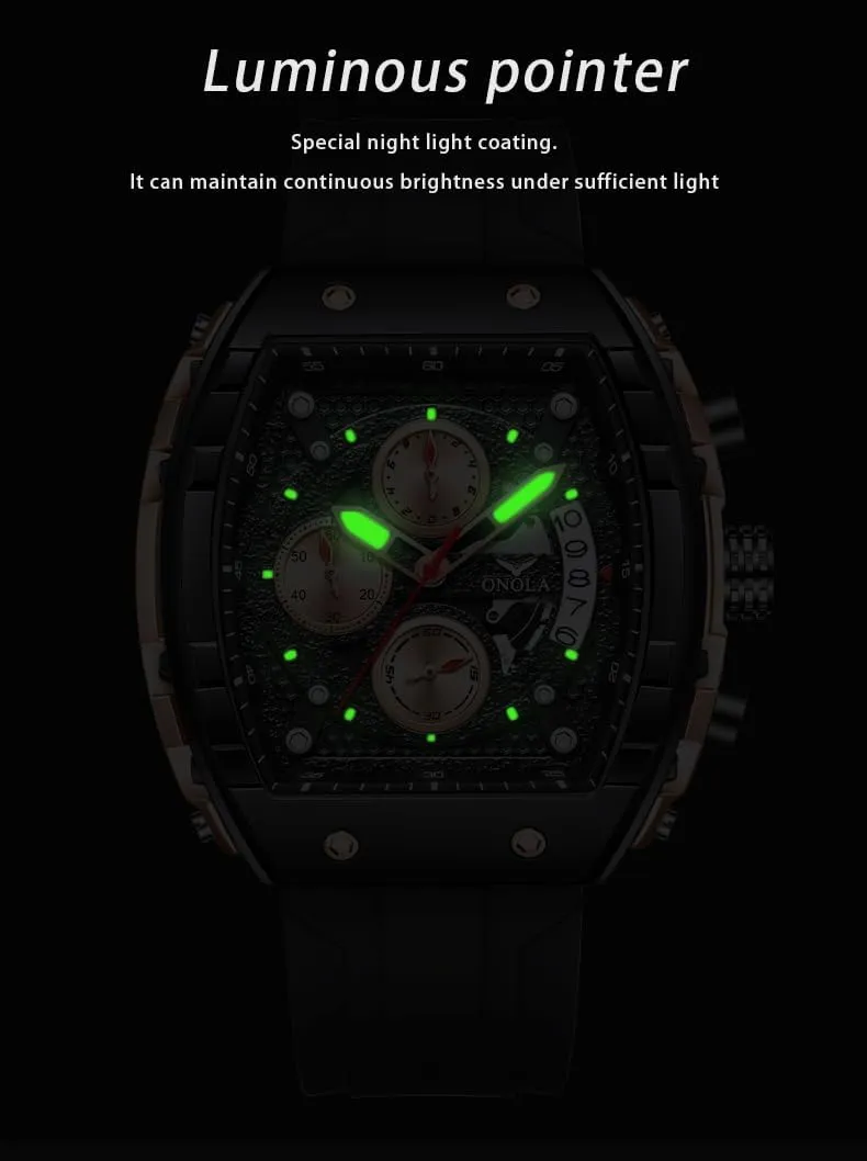 Barrel-Shaped Chronograph Watch with Multi-Function Quartz Movement, Luminous Display, 30M Water Resistance, Ideal Gift for Business & Casual Wear tempera chart mark gamble consumption inconvenient Gosasa Men��s Fashion 