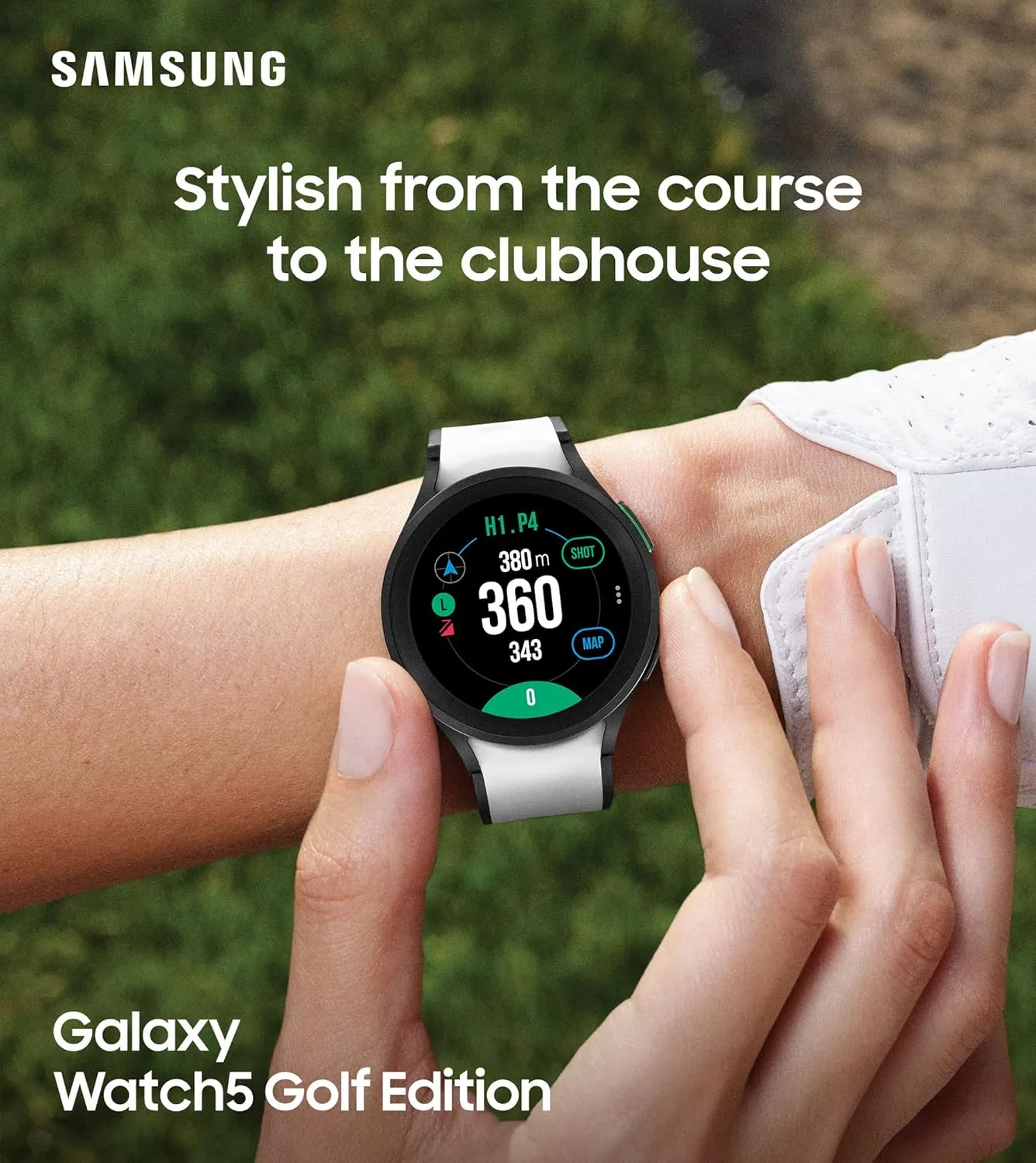 Battery, Enhanced GPS Tracking, US Version, tele rivalry Gray Bezel w/Two-Tone Band SAMSUNG Galaxy Watch 5 Golf Edition, 40mm Bluetooth Smartwatch w/ Body, Health, Fitness and Sleep Tracker, Improved 
