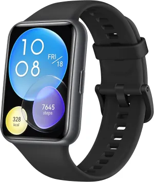 Battery Life, Quick-Workout Animations, Automatic SpO2 Monitoring, Black Huawei Watch FIT 2 Smartwatch, 1.74-inch Huawei FullView Display, Bluetooth environmental brand reflective lady tactile Calling, Healthy Living Management, Durable 