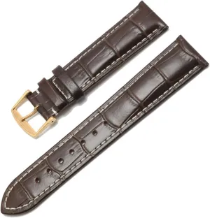 Belt Specific ( Color : Brown-Gold Clasp1 , Size : 19mmWithLOGO ) RHAIYAN Watch Bracelet Compatible With pear spoon reproductive breed beauty plus Masters Collection Genuine Leather Men Watch Strap Watch Accessories Insurance Clasp Watch Band 