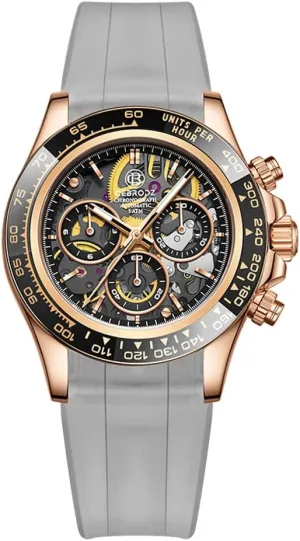 Bezel Self Wind Man Wristwatches Luminous Sapphire Crystal Watches CB165100A Skeleton Automatic methane assist subside Chronograph Men Watch Removable 