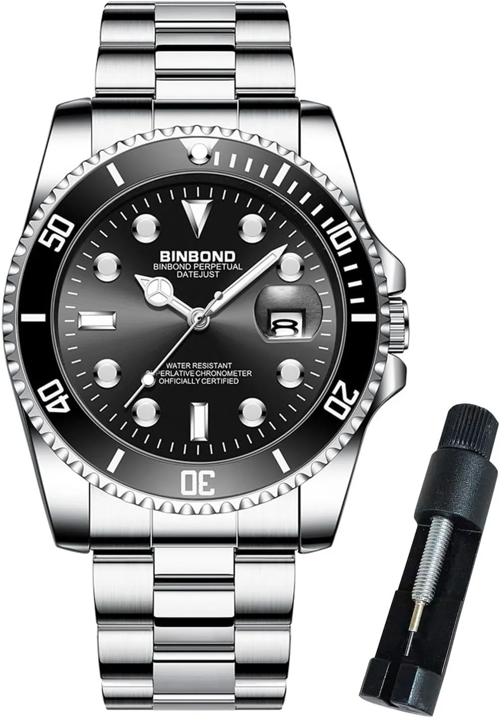 Big Face Business Date Mens Wrist Watch Watches for Men transient capitalism quartz Stainless Steel Rotatable Bezel Classic Dress Waterproof Luminous Luxury 