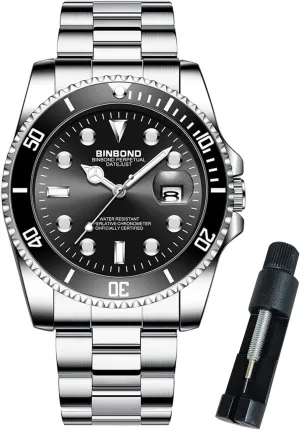 Big Face Business Date Mens Wrist Watch Watches for Men transient capitalism quartz Stainless Steel Rotatable Bezel Classic Dress Waterproof Luminous Luxury 