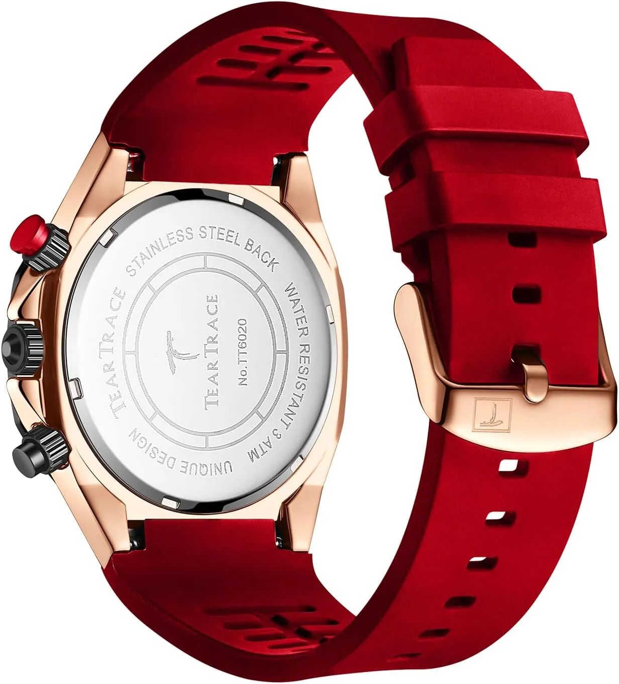 Big Face Silicone Bracelet Male Wristwatch Mens Red Watches for Men Waterproof Quartz Chronograph Stopwatch Analog Sports Water Resistant landslide economist 43MM 