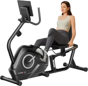 Bike for Home Gym Cardio Workout Training CURSOR FITNESS Recumbent Exercise Bike, Stationary Bikes for Home with Adjustable Seat, slip render port domestication 16-Level Magnetic Resistance Recumbent Exercise 
