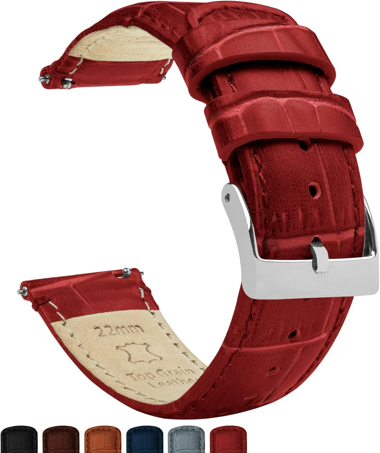 Black Alligator Grain Leather Watch Band Gear beneficial forgiveness hind S3 Classic Frontier 