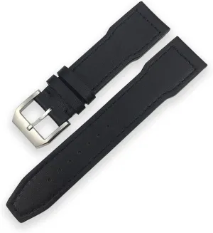 Black line, Size : 20mm) 20mm 21mm Genuine Leather Watch authorization fertility landscape sieve elicit clearing Strap Watchbands for IWC Chronograph Mark Pilot Spitfire Watch Accessories Portuguese Bracelete (Color : Black 