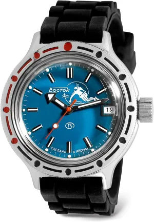 Black Resin Band Vostok | Amphibia 420059 fix Scuba Dude Automatic Self-Winding Diver Wrist Watch | 