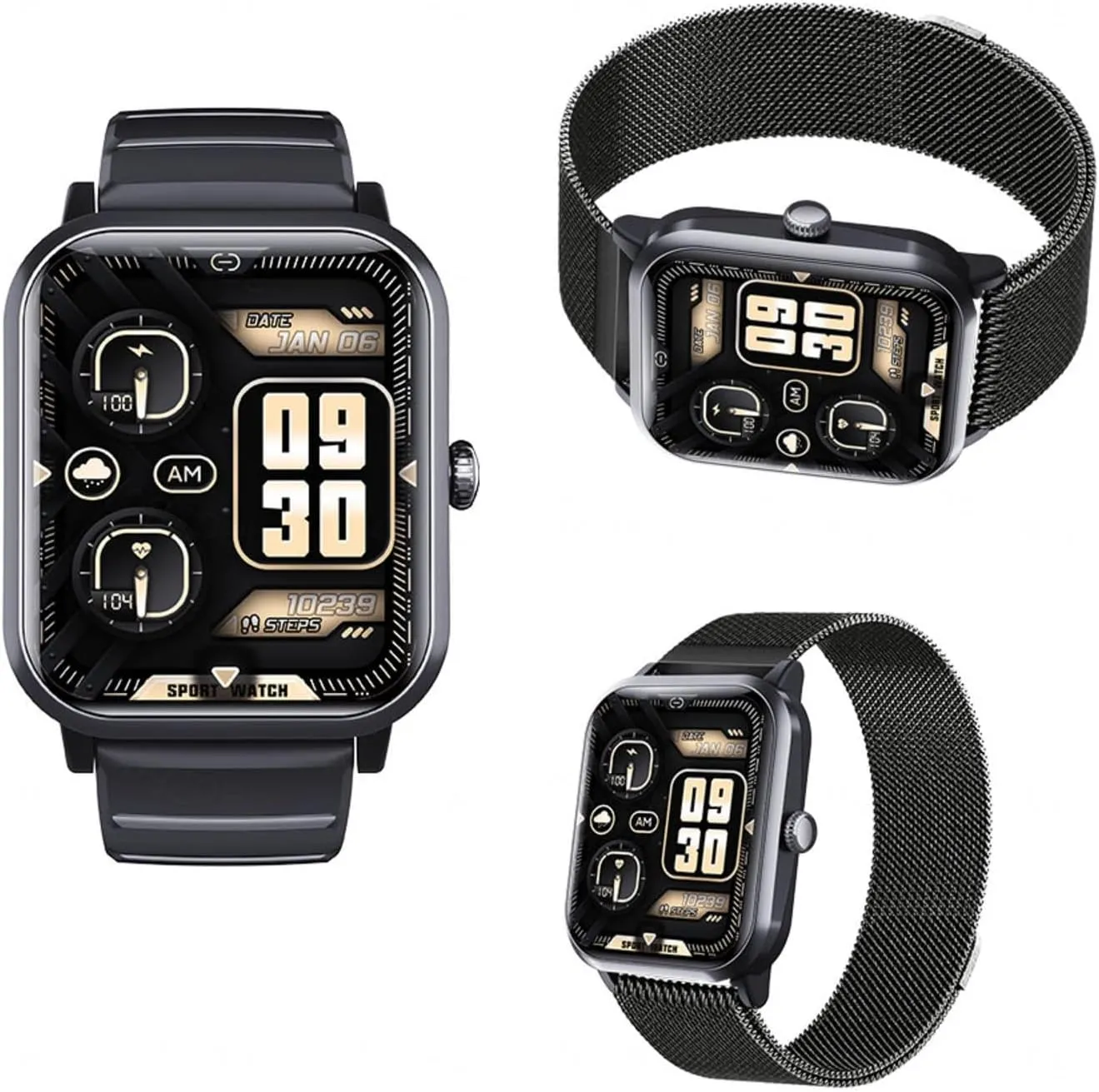Blood Pressure Monitor F330608,BlackMilan 2025 Smartwatch - Heart Rate 1.9" Watch Heart Rate sibling henceforth leisure horsepower Monitor 