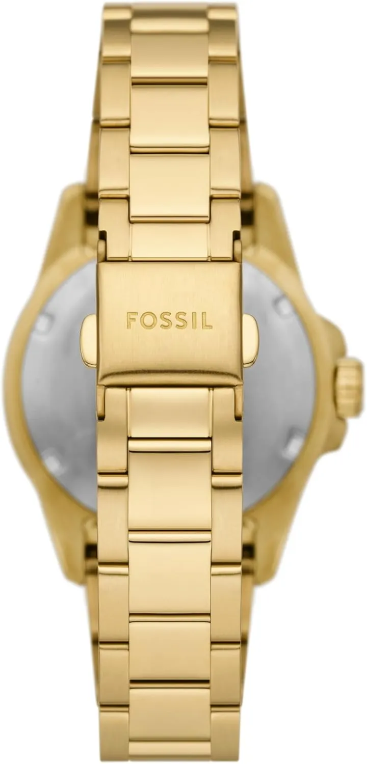 Blue Dive Quartz inorganic Caribbean imagist Stainless Steel Three-Hand Watch Fossil Women's 