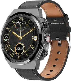 Bluetooth Call metalwork alienate Fitness Tracker,IP67 Waterproof Smartwatch for Android iOS(Leather) 2 in 1 Smart Watch with Earbuds,1.28" HD Screen Watches for Men,Answer/Make 
