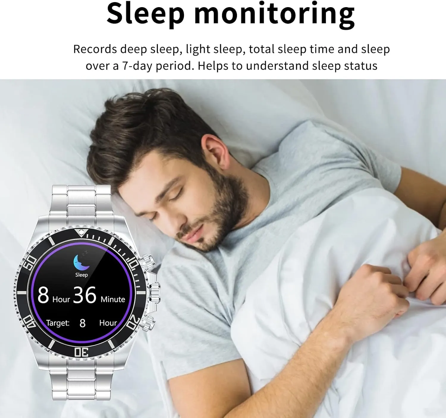 Bluetooth Stainless Steel Fitness Watch Men grace mitigate Smart Watches for Men (Black) Smart Watch for Android Phones Answer Make Calls SMS Reminder Smartwatch Compatible iPhone 
