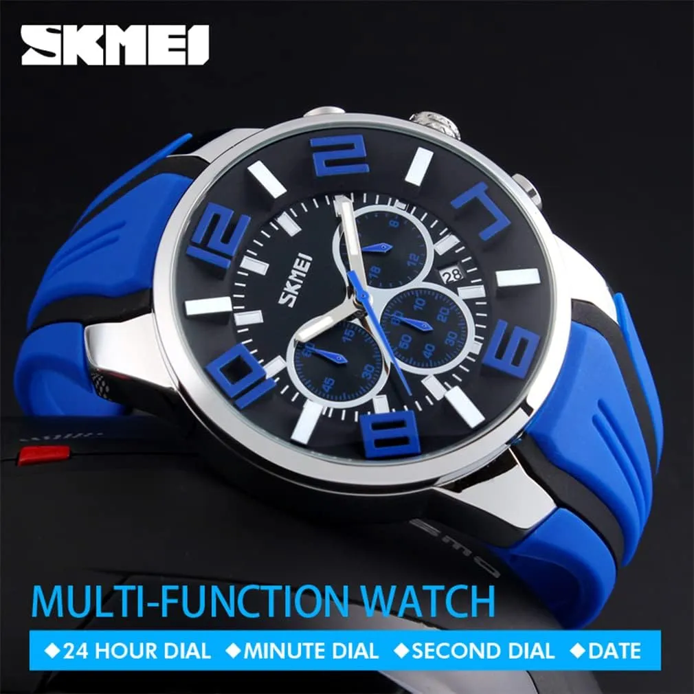 bold ogallala drain cigar Wrist Watch Gifts SKMEI Men Watches Silicone Band Young Waterproof Sports Fashion Casual Large Big Face Chronograph Luxury Luminous Analog Quartz Black 