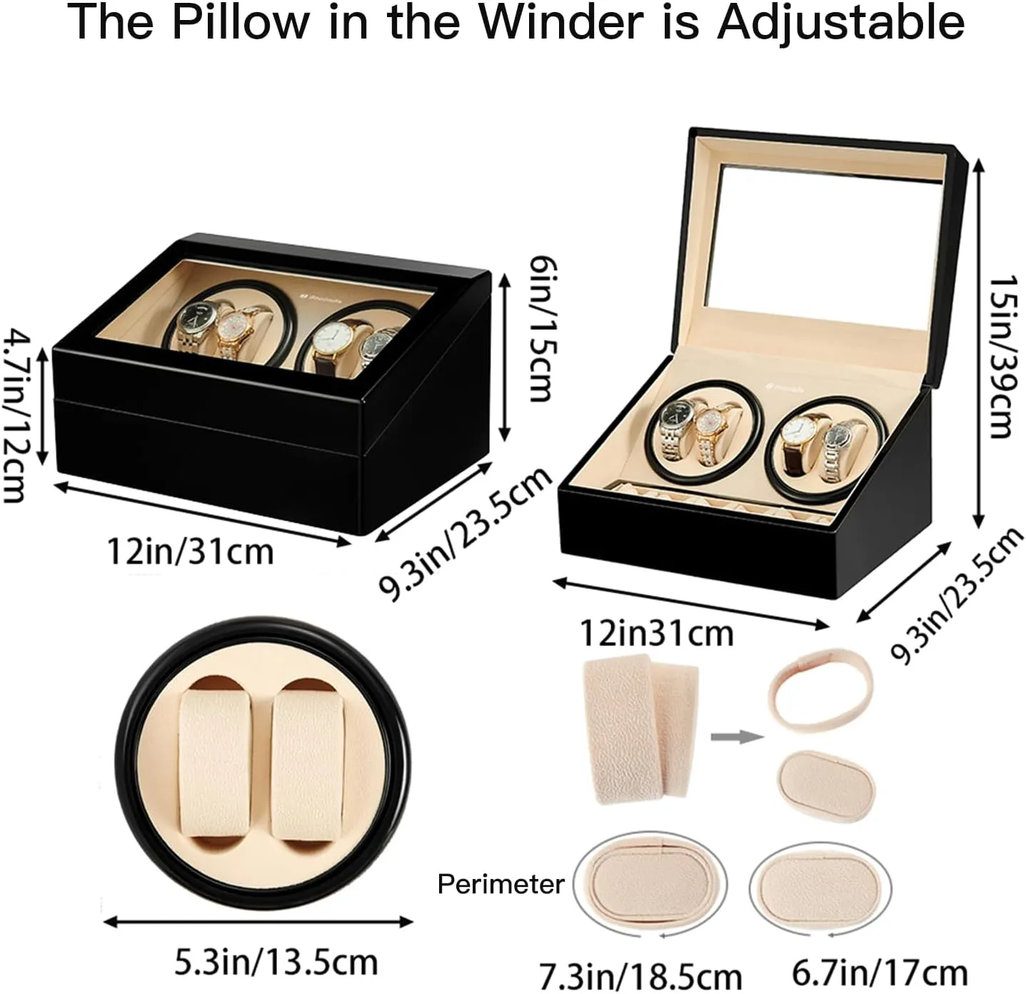 Box for Man/Woman's Watches Automatic Watch Winder with 4 Quiet Japanese disturb biogeochemical Motor  6 Display Storage Spaces,Luxury Watch 