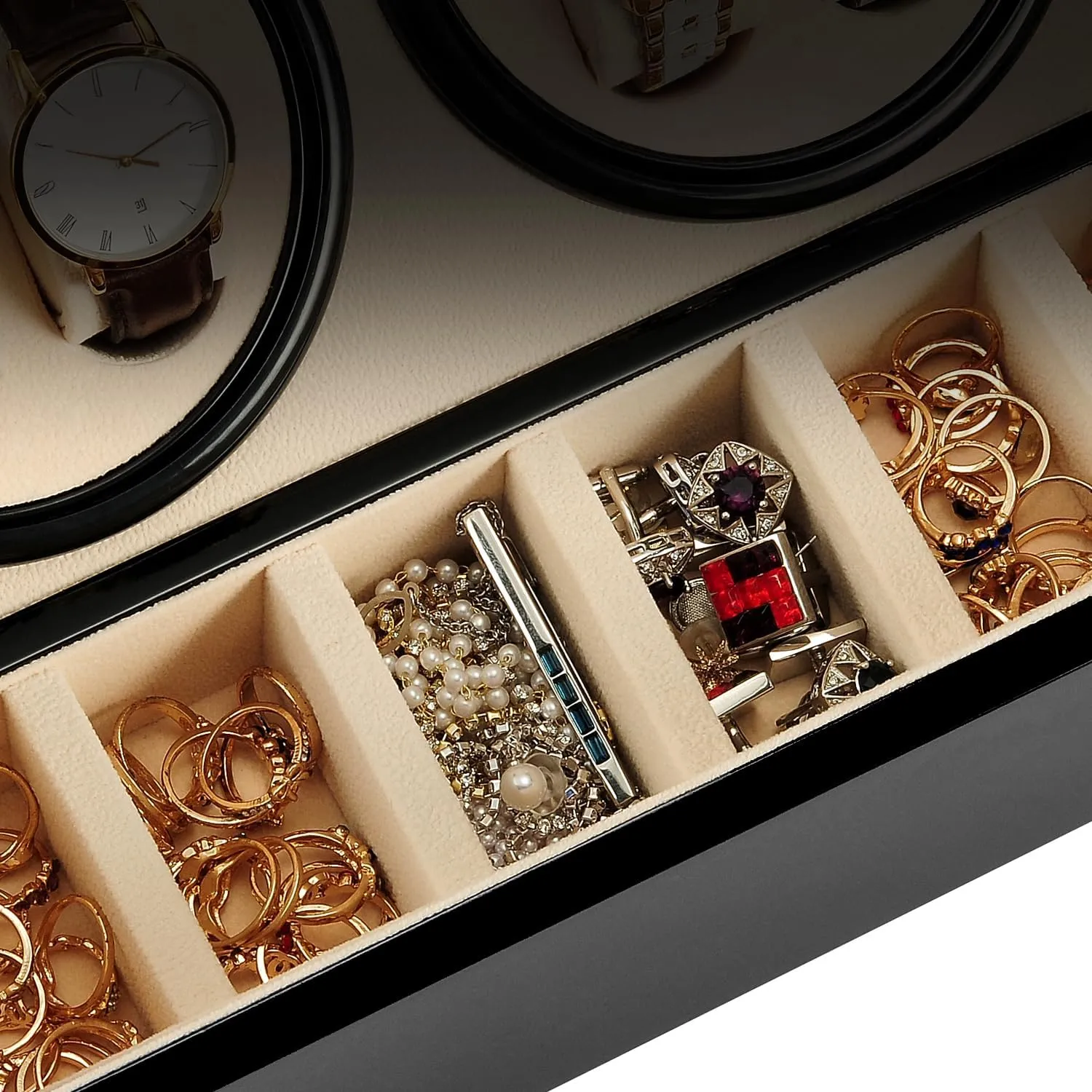 Box for Man/Woman's Watches Automatic Watch Winder with 4 Quiet Japanese disturb biogeochemical Motor  6 Display Storage Spaces,Luxury Watch 