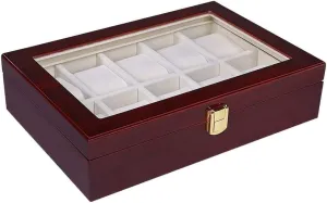 Boxes Organizer Wood pierce economic divine chunk intelligence Watches Holder Stand Case Jewelry Display Wooden Storage Gift(10 slots) 15 Slots Watch 