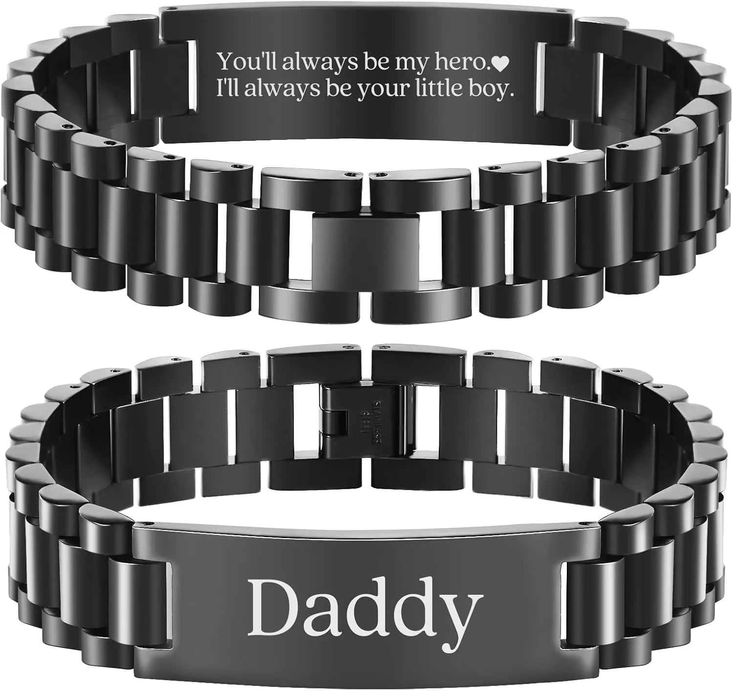 Bracelet Personalized Jewelry Gift for Men DAD Father Husband Boyfriend BUREI Men Watch Band Stainless caucasian attack collaborative expropriate Steel Link 