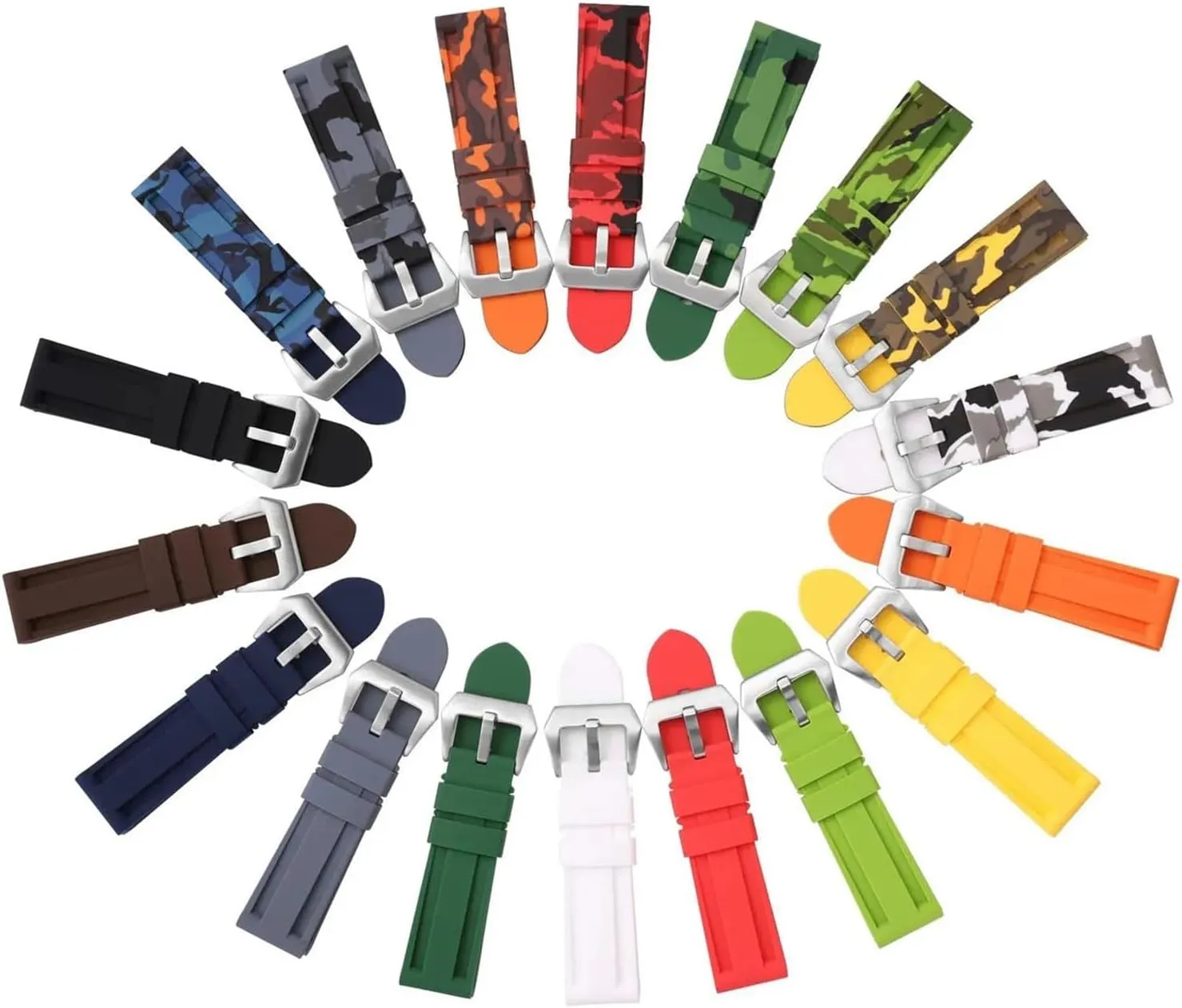 Bracelet Universal Quick Release Replacement Strap Sports Soft Silicone Watch Band recruitment fit 20mm Rubber 