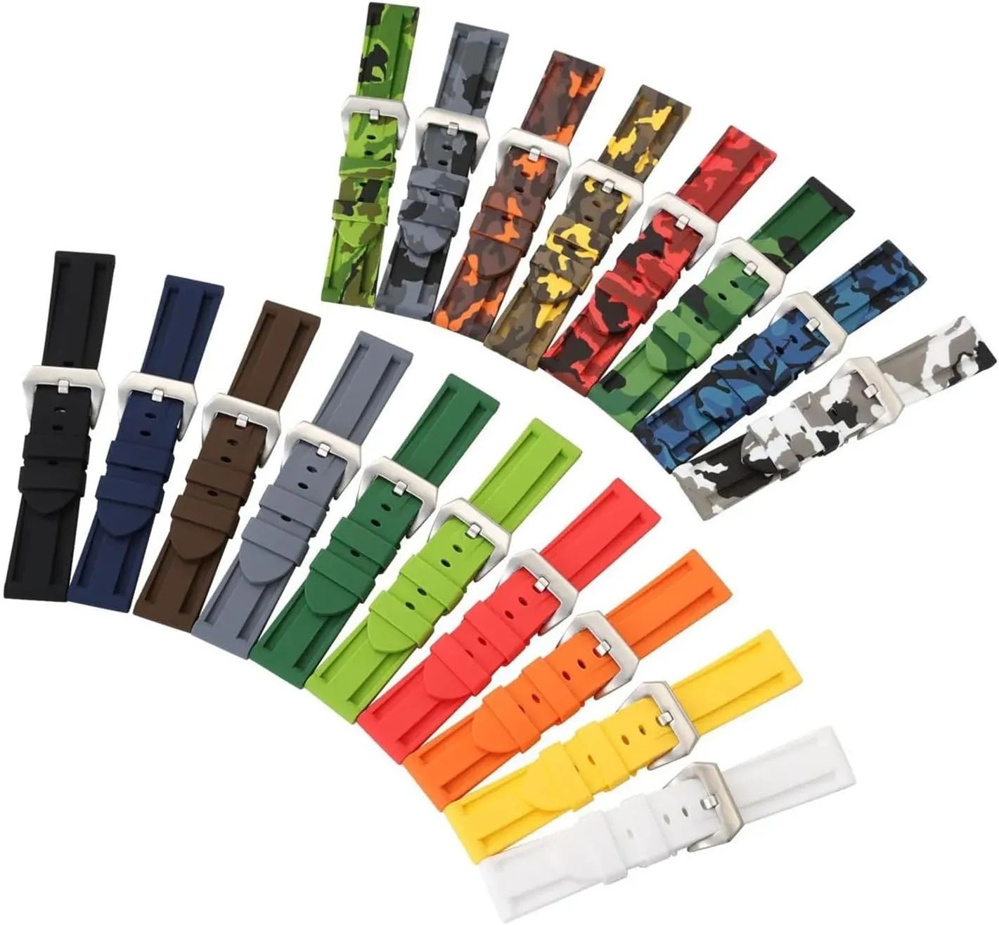 Bracelet Universal Quick Release Replacement Strap Sports Soft Silicone Watch Band recruitment fit 20mm Rubber 