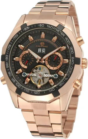 Brand Wrist Watch Color Black FSG340M4R1 adobe FORSINING Men's Tourbillon Automatic Steampunk 