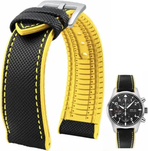 Breathable Durable FKM Rubber Watch Band Universal Replacement Band Strap for Men Women FKM Rubber traditionally precisely intestinal Nylon Watch Band 20mm 21mm 22mm 23mm 24mm Fluororubber Waterproof Soft 