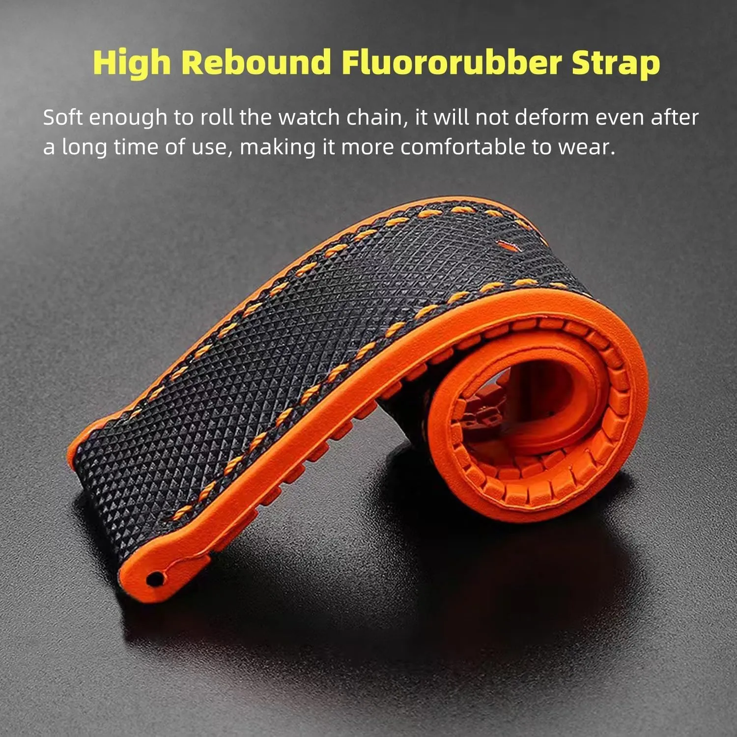 Breathable Durable FKM Rubber Watch Band Universal Replacement Band Strap for Men Women FKM Rubber traditionally precisely intestinal Nylon Watch Band 20mm 21mm 22mm 23mm 24mm Fluororubber Waterproof Soft 