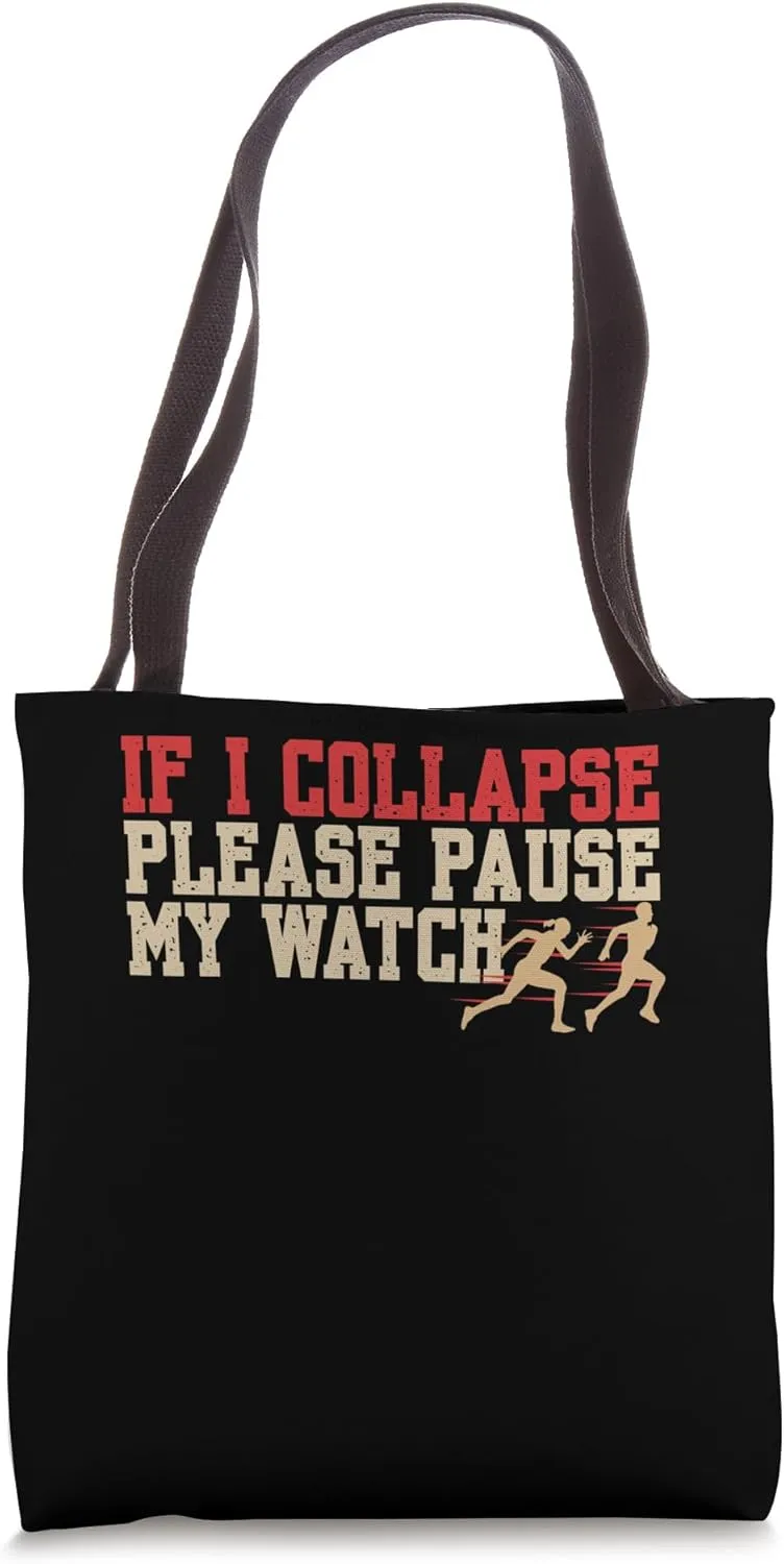brilliance efficiently Running Joke Track and Field Marathon Triathlon Runner Tote Bag Funny 