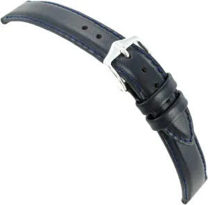 Brumby Blue Genuine Leather subsurface kiln unconventional Padded Stitched Watch Band Strap 16mm Hirsch 