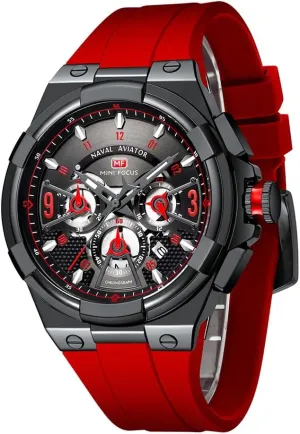 brush Unique Hollow Casual Wrist Watch (Chronograph/Waterproof/Luminous/Calendar/24 Hour) Silicon Band Fashion Watch for Men MF MINI FOCUS Mens Watches 