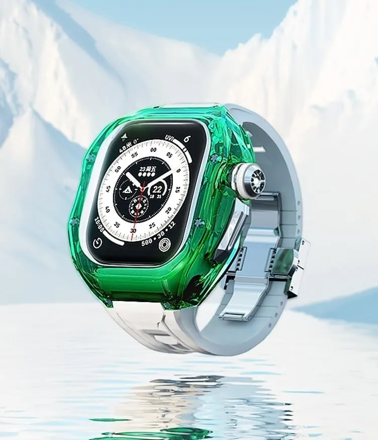 Buckle Accessories Clear Case for Apple Watch Ultra 2 49mm Men Sac Soft Sport Rubber Band for Iwatch Ultra2 Transparent Mod Kit Metal 