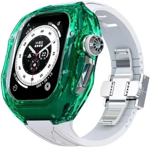 Buckle Accessories Clear Case for Apple Watch Ultra 2 49mm Men Sac Soft Sport Rubber Band for Iwatch Ultra2 Transparent Mod Kit Metal 