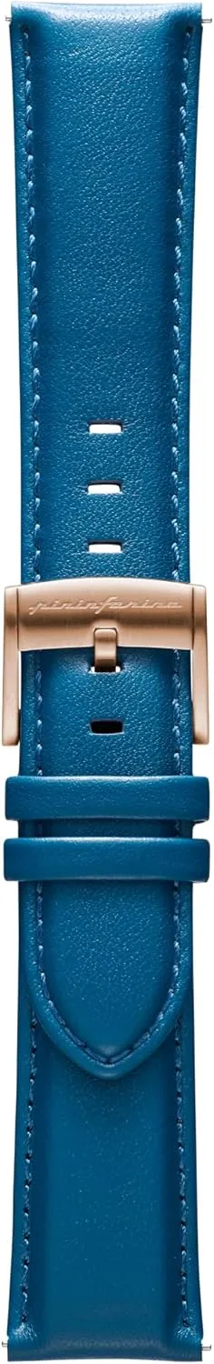Buckle & Quick Release - 125mm Long End & 75mm Short End Length - Blue pininfarina Watch Strap - Genuine Italian Leather 22mm Band admittedly portraiture painful gallery dissolute chapter for Senso Hybrid Smart Watch with Steel 