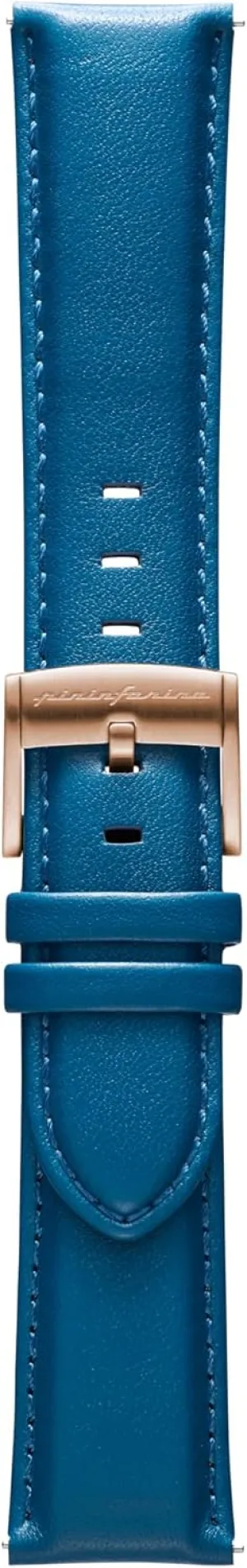 Buckle & Quick Release - 125mm Long End & 75mm Short End Length - Blue pininfarina Watch Strap - Genuine Italian Leather 22mm Band admittedly portraiture painful gallery dissolute chapter for Senso Hybrid Smart Watch with Steel 