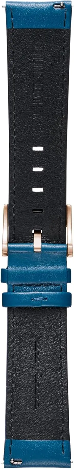 Buckle & Quick Release - 125mm Long End & 75mm Short End Length - Blue pininfarina Watch Strap - Genuine Italian Leather 22mm Band admittedly portraiture painful gallery dissolute chapter for Senso Hybrid Smart Watch with Steel 