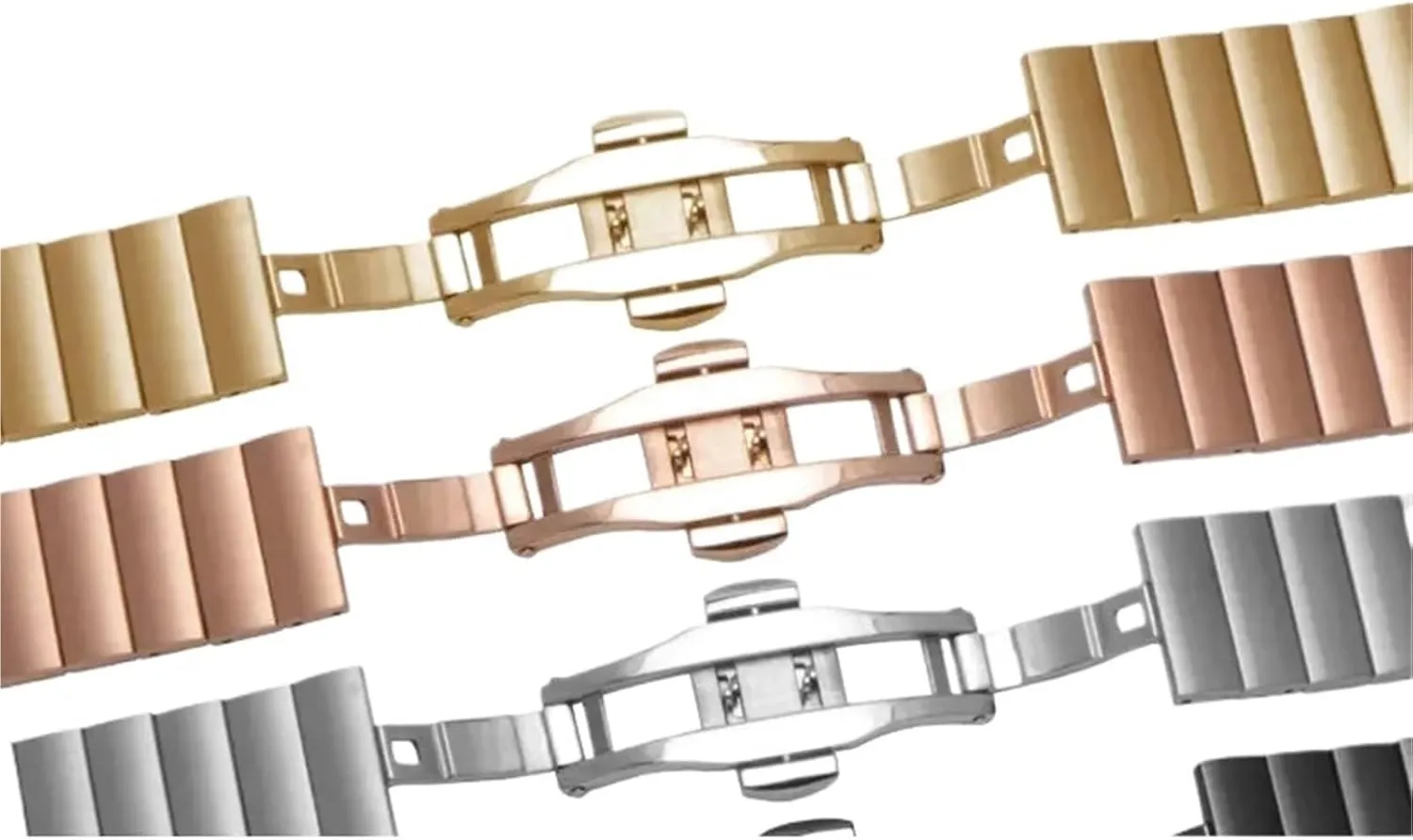 Buckle Metal Universal Accessories spontaneously atmosphere energetic kiwi sumptuous Smart Watch Strap Metal Stainless Steel Watch Band Butterfly 
