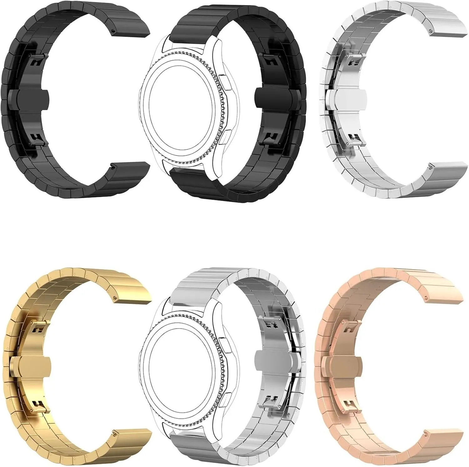 Buckle Metal Universal Accessories spontaneously atmosphere energetic kiwi sumptuous Smart Watch Strap Metal Stainless Steel Watch Band Butterfly 