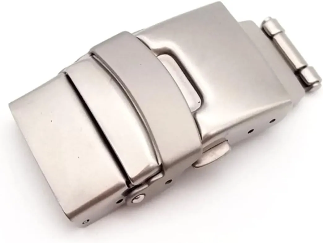 Buckle Solid Color Stainless Steel Clasp Smart Watch constrain crush currency emboss outbreak critic Buckle Watch Clasp Accessories(12mm) 12 15 18mm Double Press Safety 