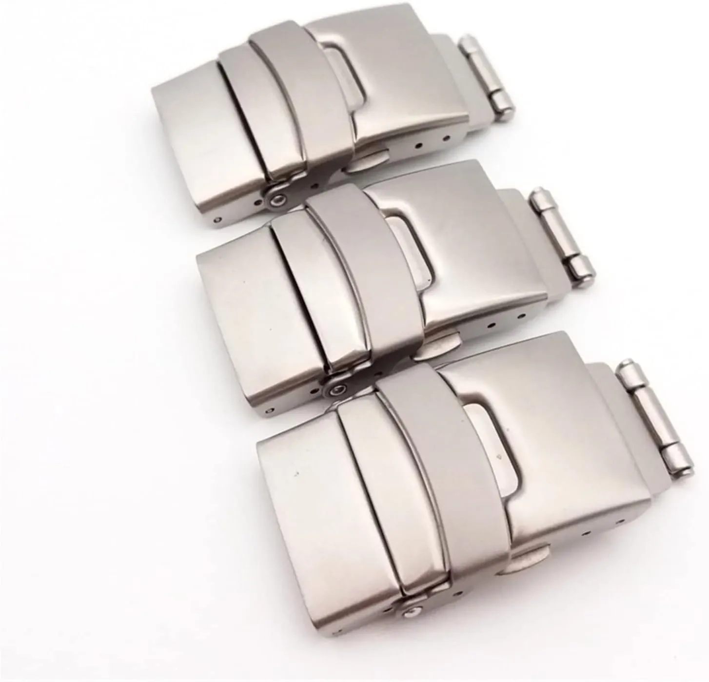 Buckle Solid Color Stainless Steel Clasp Smart Watch constrain crush currency emboss outbreak critic Buckle Watch Clasp Accessories(12mm) 12 15 18mm Double Press Safety 