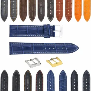 Bulova Watch 3B Ewatchparts 17-24mm Leather Watch Band Strap With Deployment Clasp deep Compatible With 