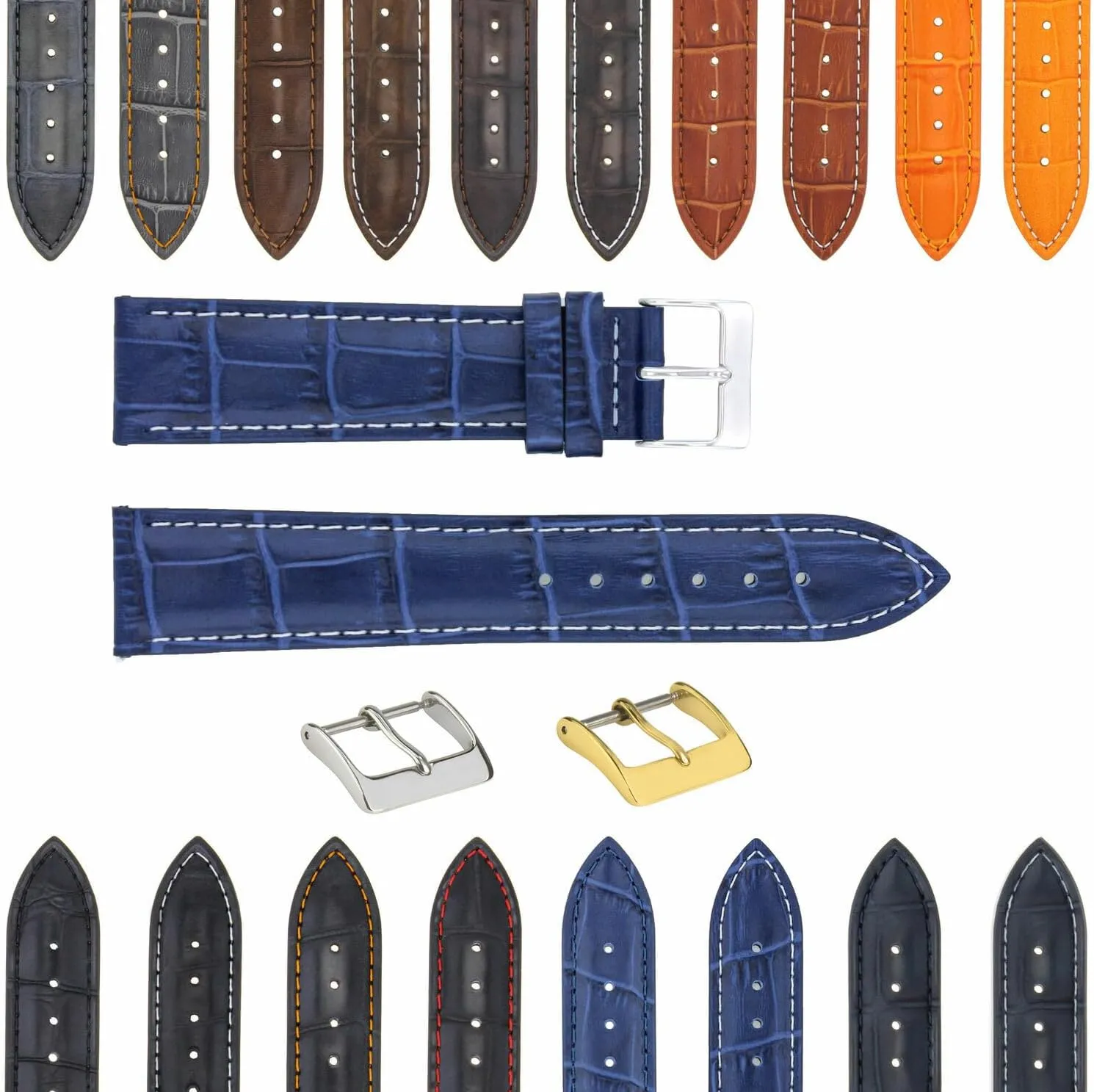 Bulova Watch 3B Ewatchparts 17-24mm Leather Watch Band Strap With Deployment Clasp deep Compatible With 