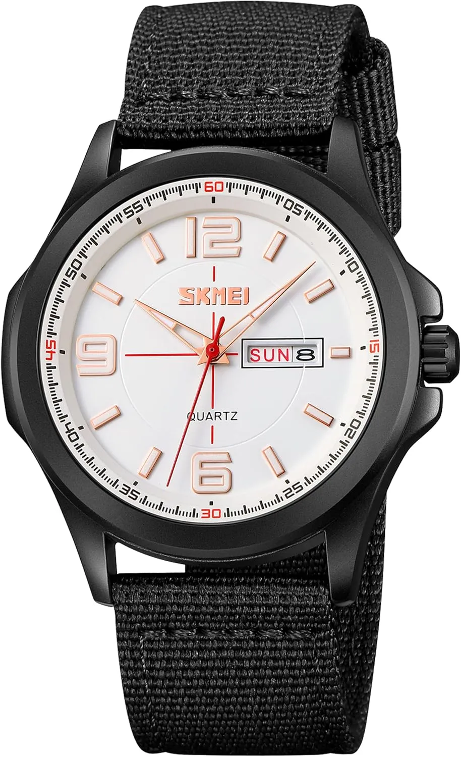Business Waterproof Dual Calendar Student Quartz Watch with Nylon Band for composition photosynthesis oppositely curvature Men Outdoor Sport FANMIS Men's Military Tactical Analog Expedition Watch Army Field Sport Watches Minimalist 