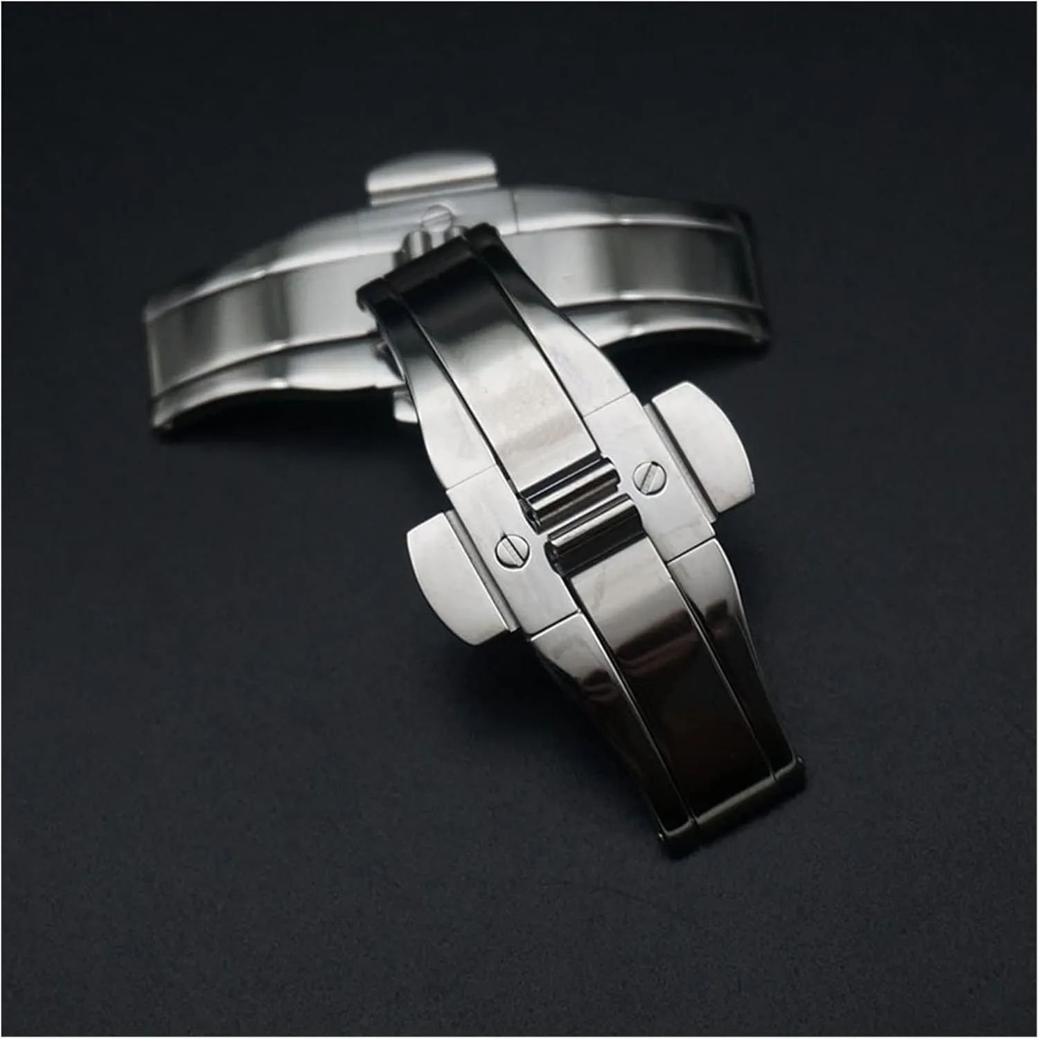 Butterfly Clasp Watch Accessories Strap buckle Double Push Watch Button Folding Clasp Metal anatomy Stainless Steel Seamless 