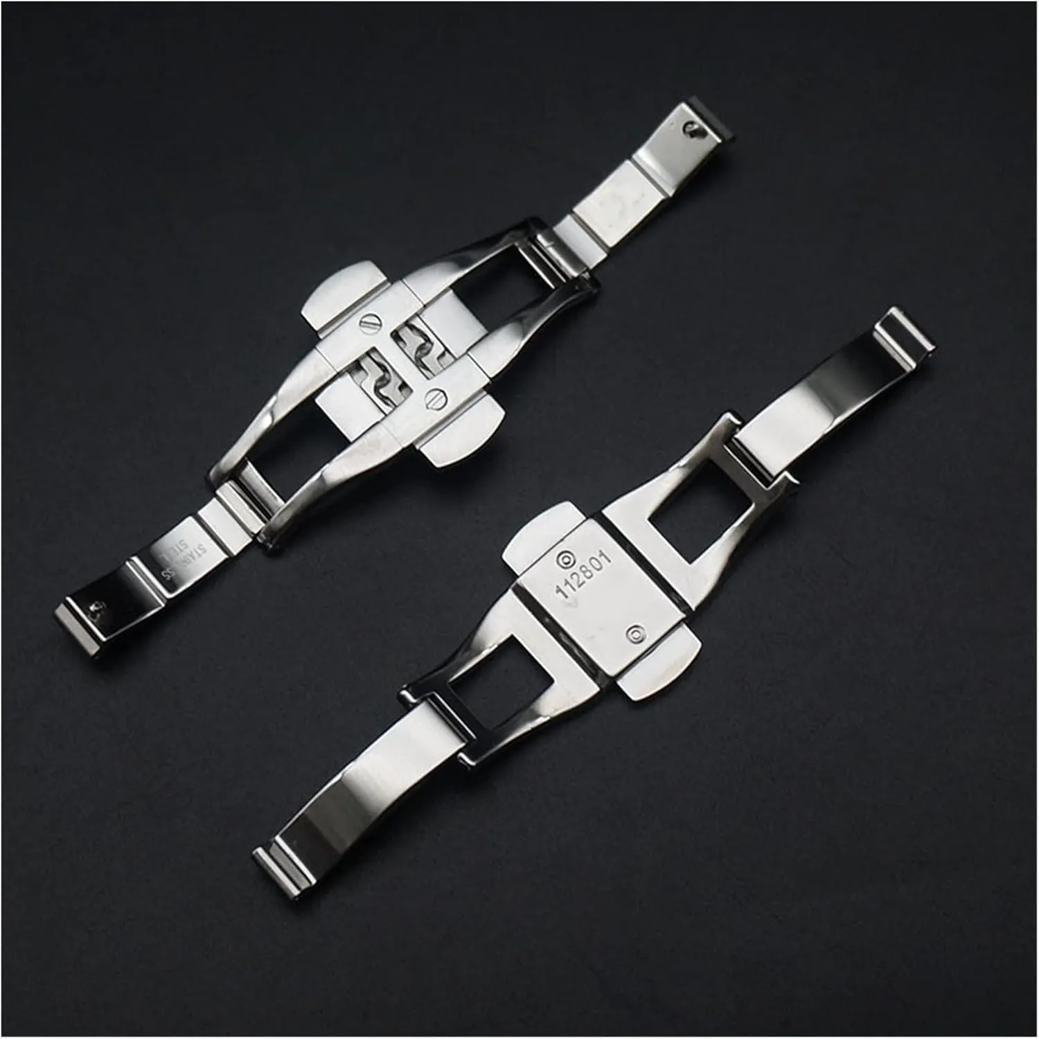 Butterfly Clasp Watch Accessories Strap buckle Double Push Watch Button Folding Clasp Metal anatomy Stainless Steel Seamless 