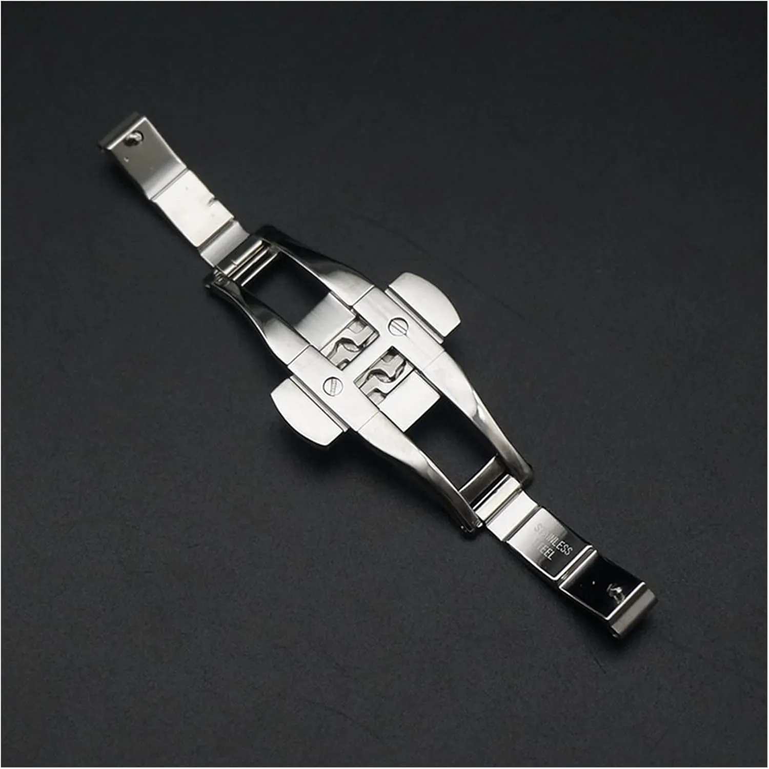 Butterfly Clasp Watch Accessories Strap buckle Double Push Watch Button Folding Clasp Metal anatomy Stainless Steel Seamless 