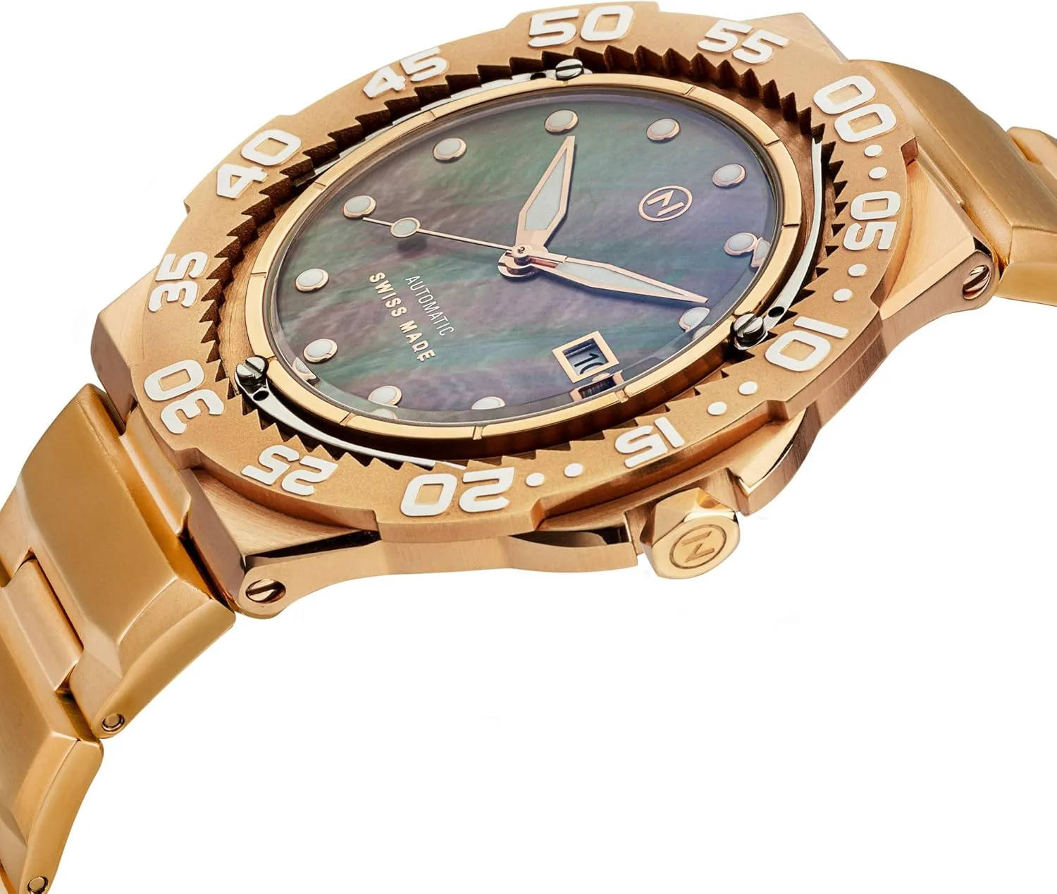 Calendar, Automatic, Three Lever Stoppers, Stainless Steel Band, 46mm Watches NOVE Trident Automatic - Swiss Made Ultra Slim Dive Watches for Men & anguish Women, 13.05mm Thin, 200m Water Resistant, Date 