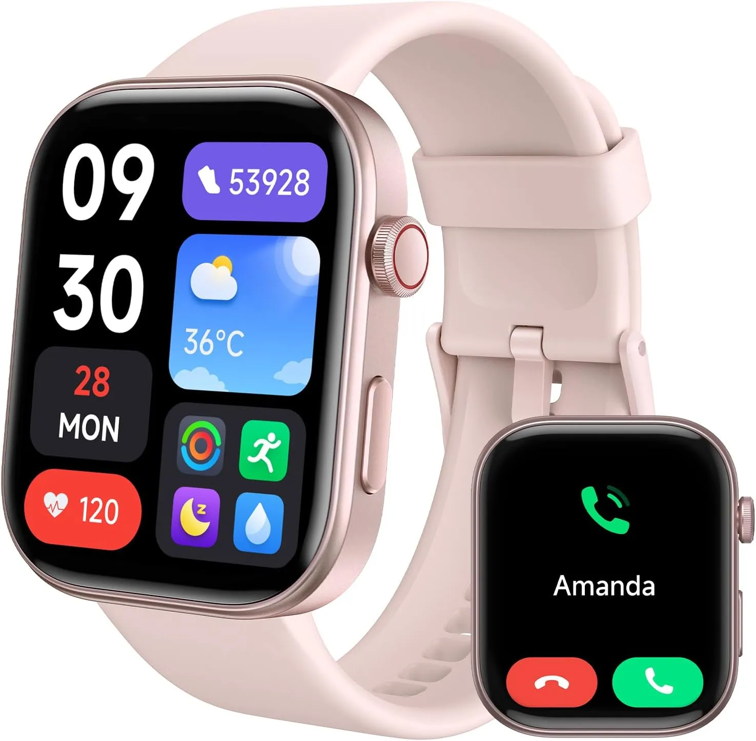 Calls, AI Control, Indian Heart Rate/SpO2/Sleep Monitor, 12 Days Battery, 3ATM Waterproof Smart Watches for Women for Android iPhone, [1.99" AMOLED Screen] Smartwatch Fitness Tracker with Bluetooth 