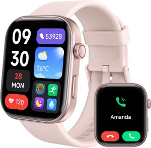 Calls, AI Control, Indian Heart Rate/SpO2/Sleep Monitor, 12 Days Battery, 3ATM Waterproof Smart Watches for Women for Android iPhone, [1.99" AMOLED Screen] Smartwatch Fitness Tracker with Bluetooth 