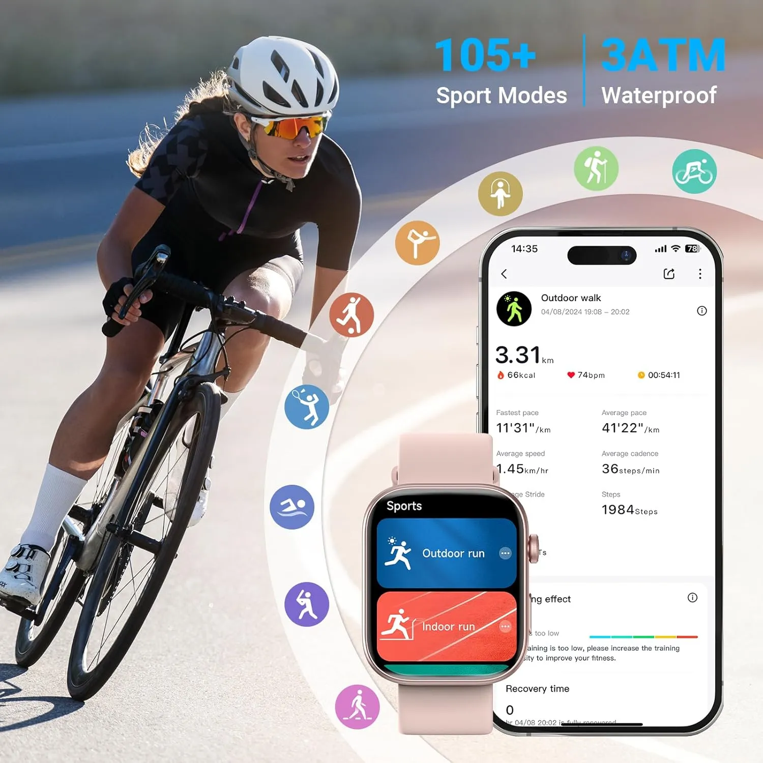 Calls, AI Control, Indian Heart Rate/SpO2/Sleep Monitor, 12 Days Battery, 3ATM Waterproof Smart Watches for Women for Android iPhone, [1.99" AMOLED Screen] Smartwatch Fitness Tracker with Bluetooth 
